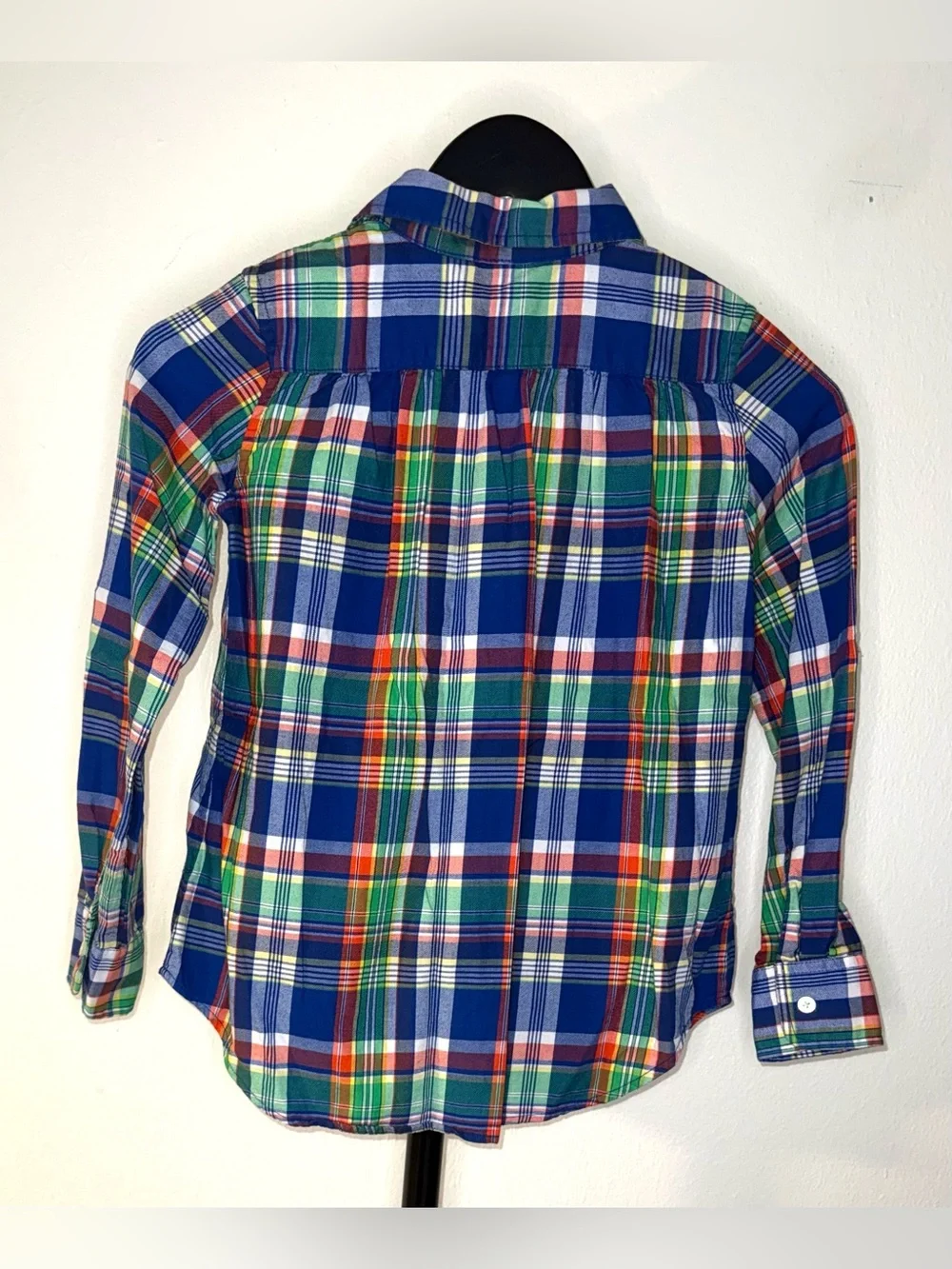 Polo Ralph Lauren Plaid Ruffle Button Down Shirt Girls size 7